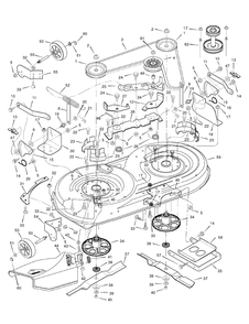 Mower Housing Diagram and Parts List for 2007 Briggs and Stratton Lawn Tractor
